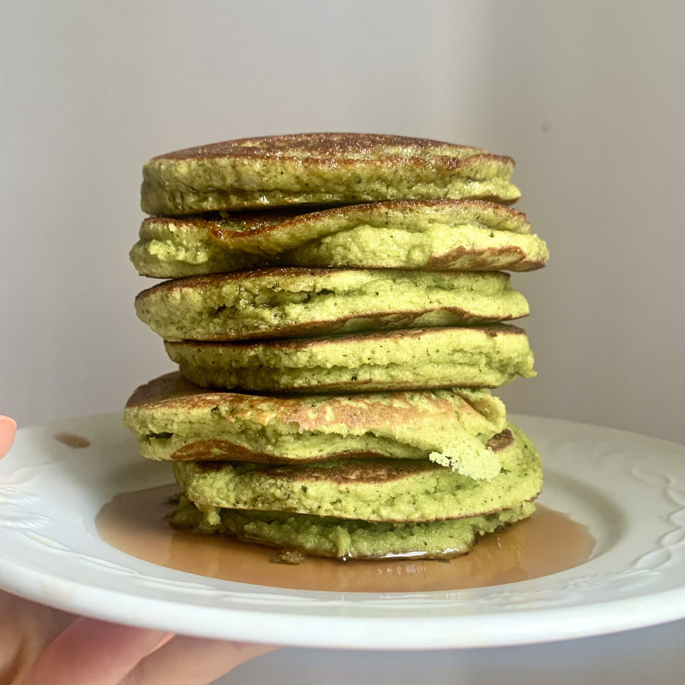 Matcha Oat & Upcycled Almond Flour Pancakes - Nuthatch